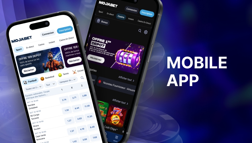 application mobile d'un casino en ligne